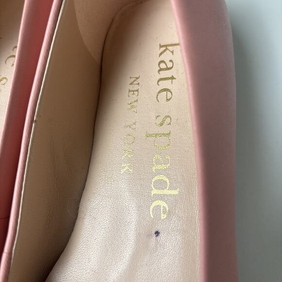 Kate Spade Kiersten Bow Pink Leather Ballet Flats New w/o Box Old Money Sz 8.5 - Picture 6 of 15